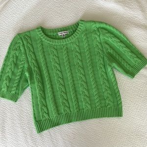 Green Knit Crop Top